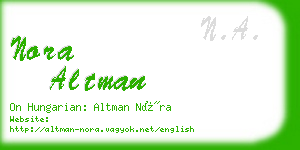 nora altman business card